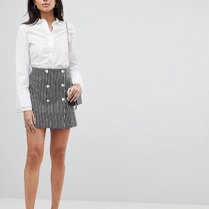 ASOS Double Breasted Striped Mini Skirt
